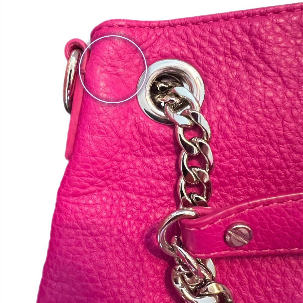Michael Kors Fuchsia Soft Leather Jet Set Shoulder Bag with Chain Handles - Picture 10 of 11